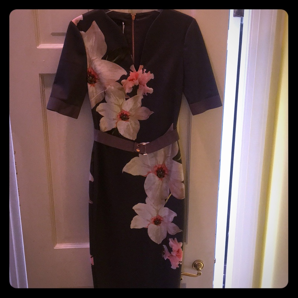 Ted Baker Chatsworth Bloom Belted Bodycon Dress - Picture 2 of 8